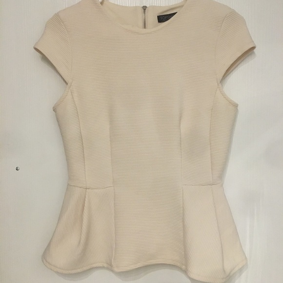 Nude Ribbed Cap Sleeve Top - Picture 1 of 3